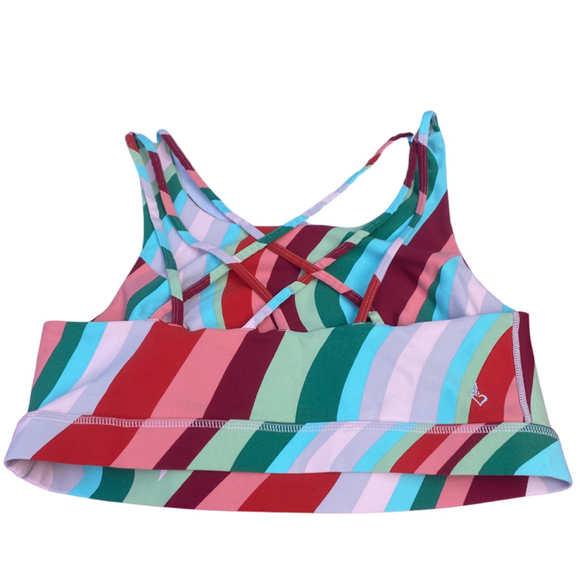 Rainbow Stripes Bright Colourful Women's Torrid Active Sports Bra Size 1X - Picture 2 of 7